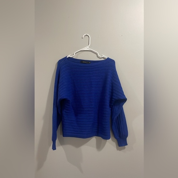 Zesica Royal Blue Stretch Crowl neck Sweater - Picture 1 of 2